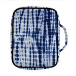 Blue Tie Dye Shibori Print Front Pocket Bible Bag