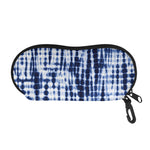 Blue Tie Dye Shibori Print Glasses Case