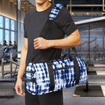 Blue Tie Dye Shibori Print Gym Bag