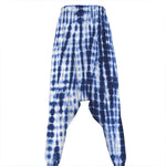 Blue Tie Dye Shibori Print Hammer Pants