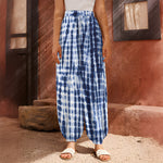 Blue Tie Dye Shibori Print Harem Pants