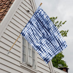 Blue Tie Dye Shibori Print House Flag