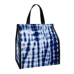 Blue Tie Dye Shibori Print Insulated Lunch Tote