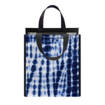 Blue Tie Dye Shibori Print Insulated Lunch Tote