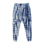 Blue Tie Dye Shibori Print Jogger Pants