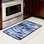 Blue Tie Dye Shibori Print Kitchen Mat
