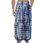 Blue Tie Dye Shibori Print Lantern Pants
