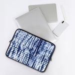 Blue Tie Dye Shibori Print Laptop Sleeve