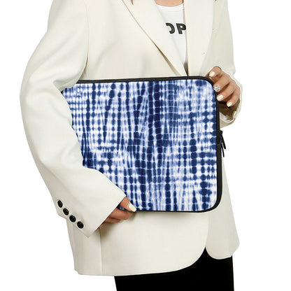 Blue Tie Dye Shibori Print Laptop Sleeve