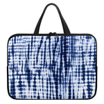 Blue Tie Dye Shibori Print Laptop Sleeve With Handle