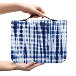 Blue Tie Dye Shibori Print Leather Bible Cover