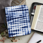 Blue Tie Dye Shibori Print Leather Bible Cover