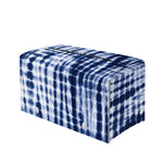 Blue Tie Dye Shibori Print Leather Tissue Box Cover