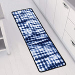 Blue Tie Dye Shibori Print Long Kitchen Mat