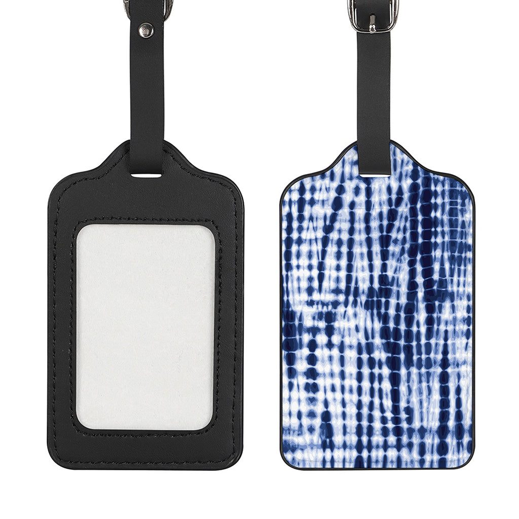 Blue Tie Dye Shibori Print Luggage Tag