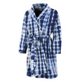 Blue Tie Dye Shibori Print Men's Bathrobe