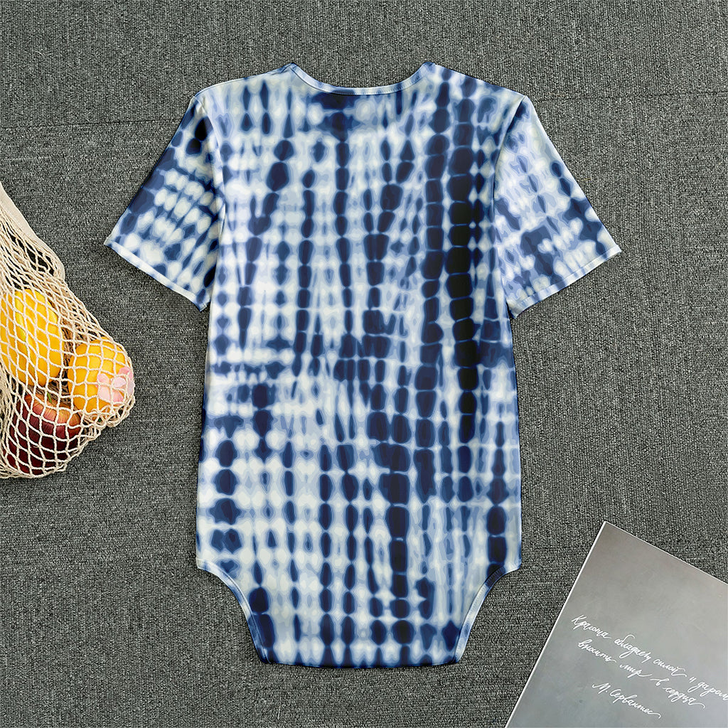 Blue Tie Dye Shibori Print Men's Bodysuit