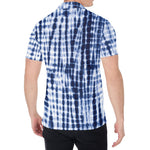 Blue Tie Dye Shibori Print Men's Shirt