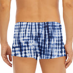 Blue Tie Dye Shibori Print Men's Short Boxer Briefs
