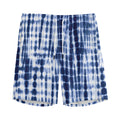 Blue Tie Dye Shibori Print Men's Athletic Shorts
