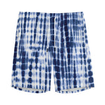 Blue Tie Dye Shibori Print Men's Sports Shorts