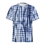 Blue Tie Dye Shibori Print Men's Sports T-Shirt