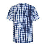 Blue Tie Dye Shibori Print Men's Sports T-Shirt