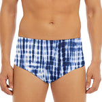 Blue Tie Dye Shibori Print Men's Triangle Swim Briefs