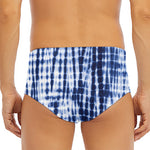Blue Tie Dye Shibori Print Men's Triangle Swim Briefs