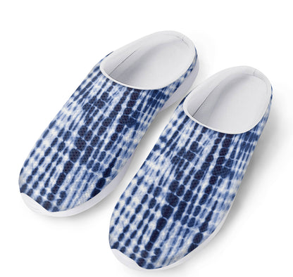 Blue Tie Dye Shibori Print Mesh Casual Shoes