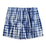 Blue Tie Dye Shibori Print Mesh Shorts
