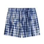 Blue Tie Dye Shibori Print Mesh Shorts