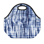 Blue Tie Dye Shibori Print Neoprene Lunch Bag