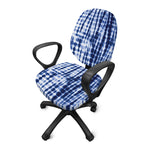 Blue Tie Dye Shibori Print Office Chair Cover