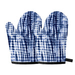 Blue Tie Dye Shibori Print Oven Mitts