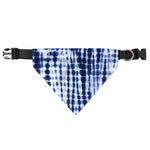Blue Tie Dye Shibori Print Over The Collar Dog Bandana