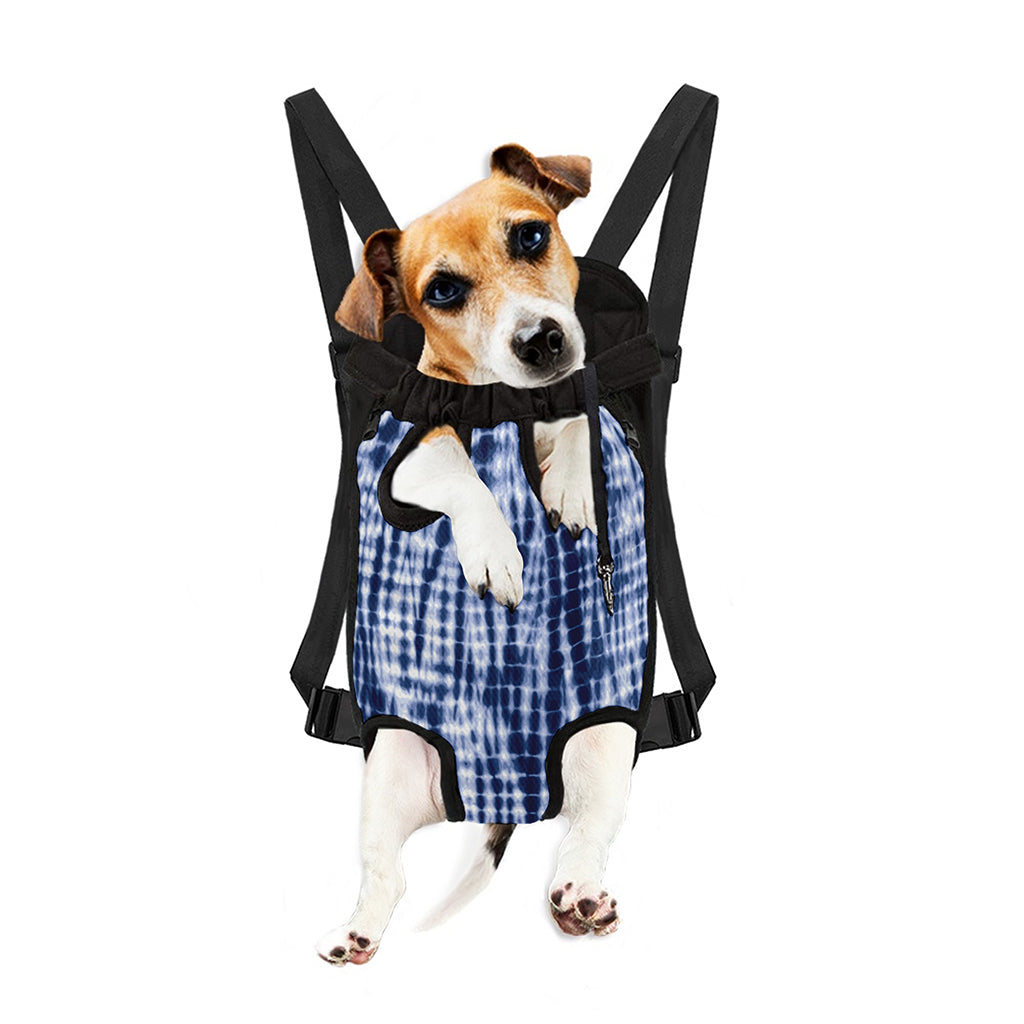 Blue Tie Dye Shibori Print Pet Carrier Backpack