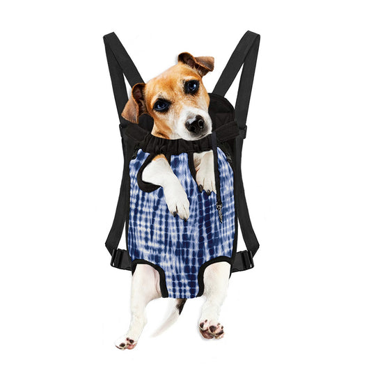 Blue Tie Dye Shibori Print Pet Carrier Backpack