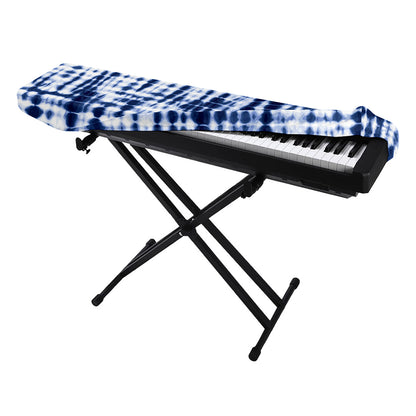 Blue Tie Dye Shibori Print Piano Keyboard Cover