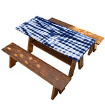 Blue Tie Dye Shibori Print Picnic Table Cover