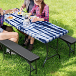 Blue Tie Dye Shibori Print Picnic Table Cover