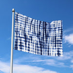Blue Tie Dye Shibori Print Polyester Flag