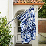 Blue Tie Dye Shibori Print Polyester Flag