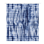 Blue Tie Dye Shibori Print Polyester Shower Curtain