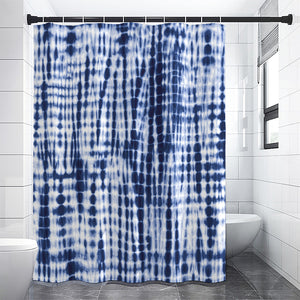 Blue Tie Dye Shibori Print Premium Shower Curtain