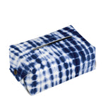 Blue Tie Dye Shibori Print Rectangle Tissue Box Cover
