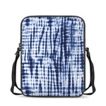 Blue Tie Dye Shibori Print Rectangular Crossbody Bag