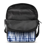 Blue Tie Dye Shibori Print Rectangular Crossbody Bag