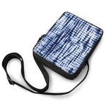 Blue Tie Dye Shibori Print Rectangular Crossbody Bag