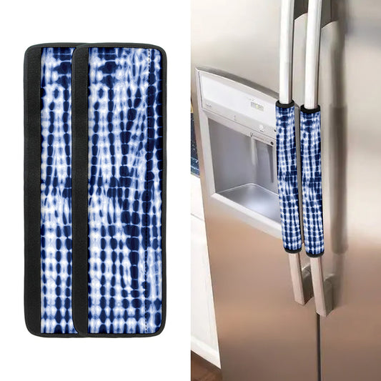 Blue Tie Dye Shibori Print Refrigerator Handle Covers